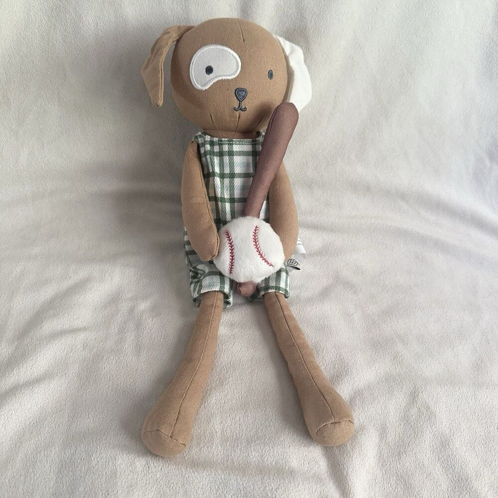 Hearth and Hand Magnolia Target Puppy Dog 14" Plush Toy Baseball Theme